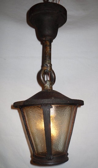 SOLD Charming Cast Iron Semi-Flush Lantern, late 1800’s / early 1900’s-0