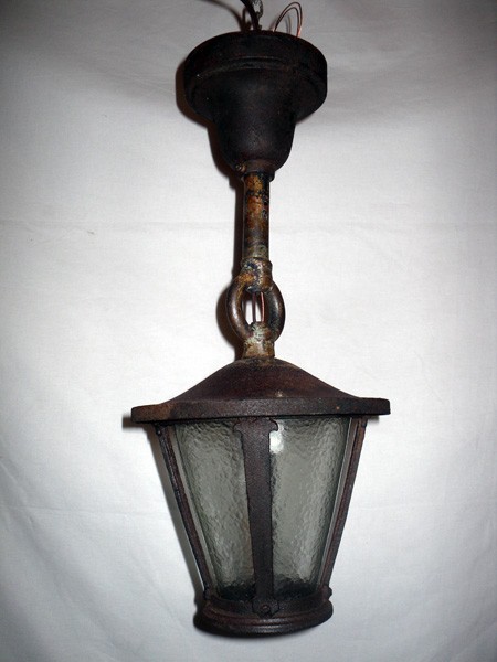 SOLD Charming Cast Iron Semi-Flush Lantern, late 1800’s / early 1900’s-12711