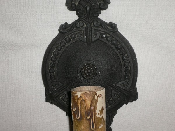 SOLD Incredible Pair of Antique Spanish Revival Sconces; L. M. Co.-12746