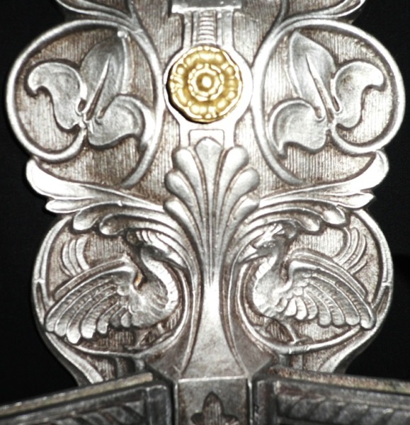 SOLD Unique Pair of Figural Art-Nouveau Sconces, Fleur-de-lis-12753