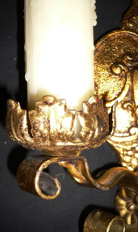 SOLD Exquisite Pair of Double-Arm Antique Neoclassical Sconces-12759