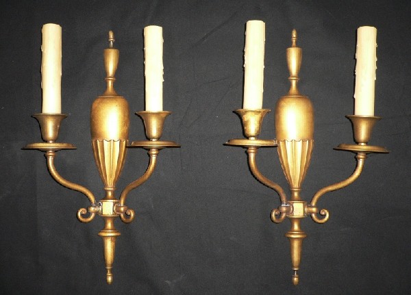 SOLD Substantial Pair of Antique Adam Style Sconces; Mitchell Vance & Co.-0