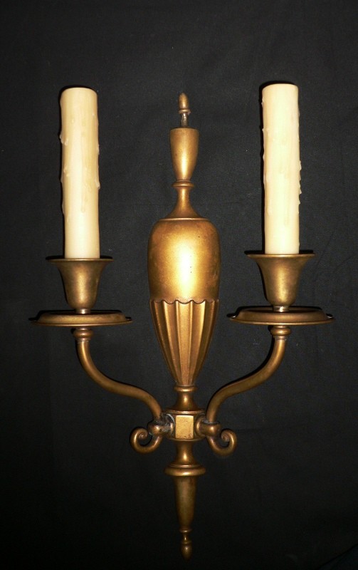 SOLD Substantial Pair of Antique Adam Style Sconces; Mitchell Vance & Co.-12815