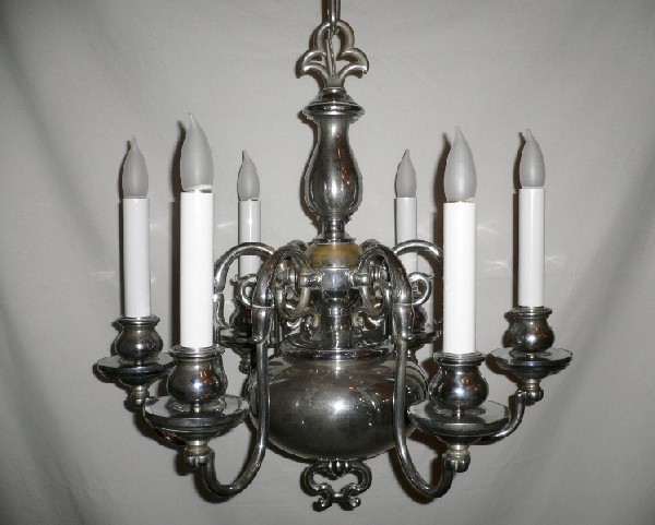 SOLD Beautiful Antique Colonial Revival Figural Chandelier, Beardslee Company of Chicago-13093