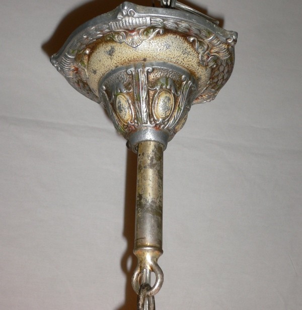 SOLD Lovely 1920s Five Light Antique Chandelier, Cameo Design-13321