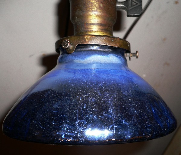 SOLD Gorgeous Pair of Mercury Glass Sconces, Brilliant Royal Blue-13378