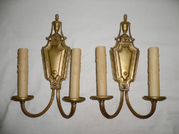 SOLD Six Matching Large Georgian Style Antique Sconces, c. Early 1900’s -- ONE PAIR AVAILABLE-13473