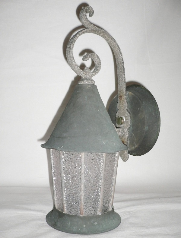 SOLD Adorable Tudor Style Pair of Antique Copper Lantern Exterior Sconces, c. 1920’s-13480