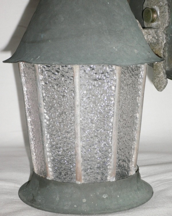 SOLD Adorable Tudor Style Pair of Antique Copper Lantern Exterior Sconces, c. 1920’s-13483