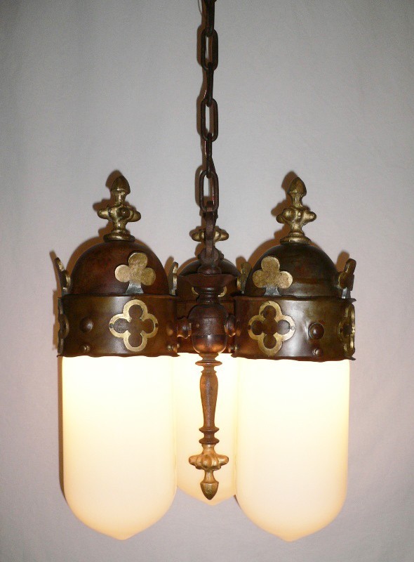 SOLD Extraordinary Late 1800s Antique Gothic Revival Chandelier-13689