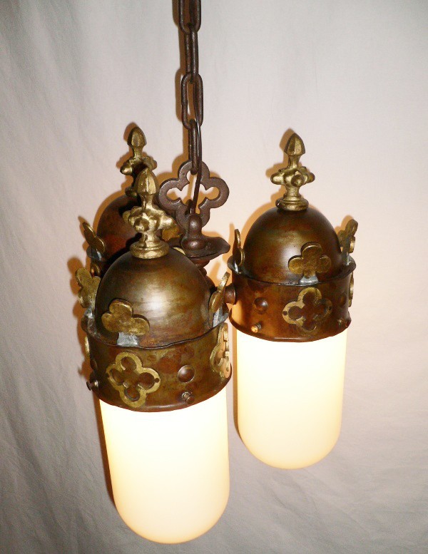 SOLD Extraordinary Late 1800s Antique Gothic Revival Chandelier-13690