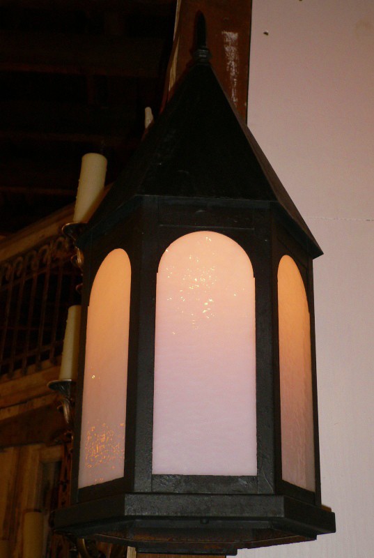 SOLD Luminous Pair of Exterior Antique Lantern Style Sconces-13693