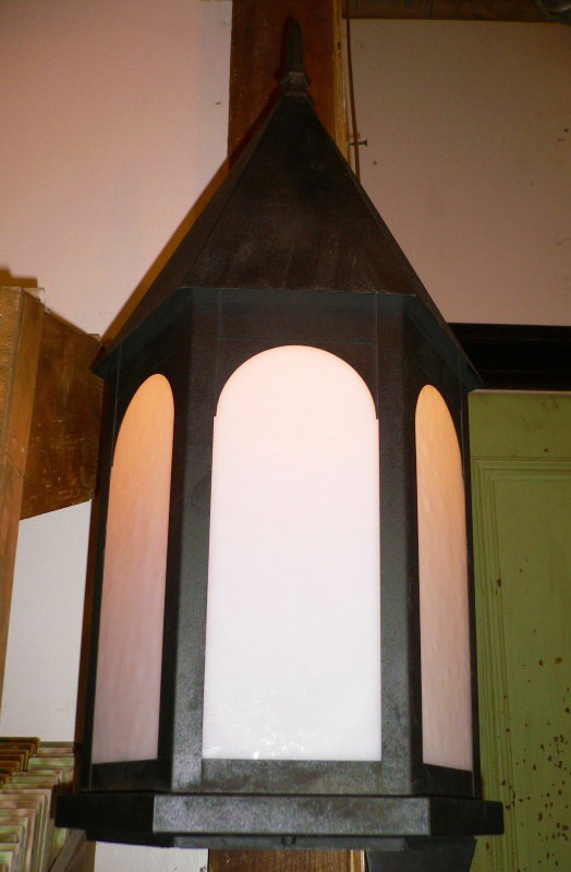 SOLD Luminous Pair of Exterior Antique Lantern Style Sconces-13694
