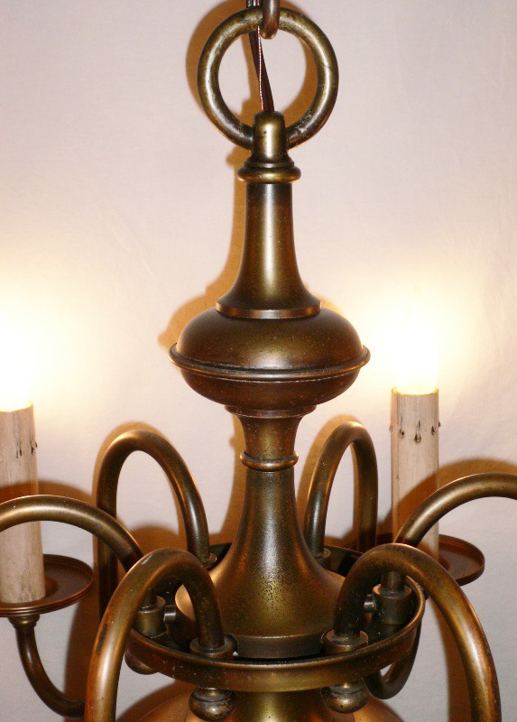 SOLD Grand Early 1900s Antique Six Light Chandelier-13781