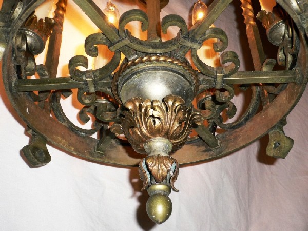 SOLD Magnificent Early 1900s Six Light Lantern Style Antique Chandelier-13796