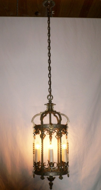SOLD Magnificent Early 1900s Six Light Lantern Style Antique Chandelier-13800