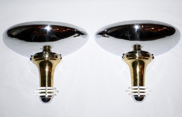 SOLD Radiant Pair of Vintage Mid-Century Modern Pocket Sconces with Lucite Accents 650-0
