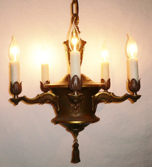 SOLD Gorgeous Antique Neoclassical Cameo Chandelier-0