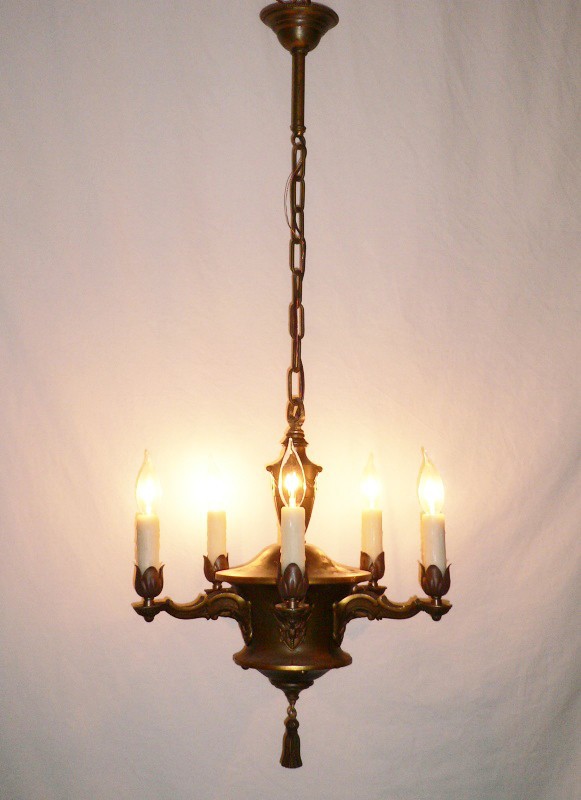 SOLD Gorgeous Antique Neoclassical Cameo Chandelier-13993