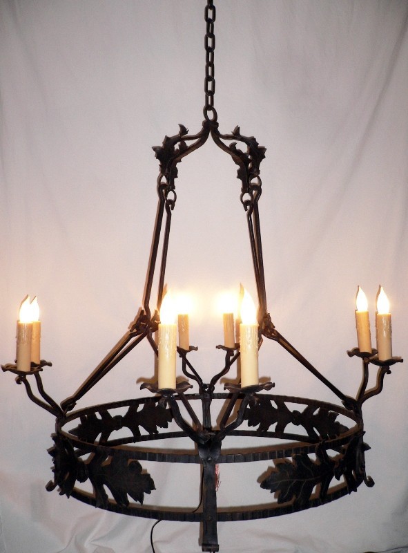 SOLD One of a Kind Custom Made Iron Chandelier-0
