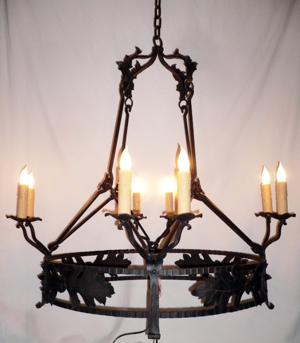 SOLD One of a Kind Custom Made Iron Chandelier-14098