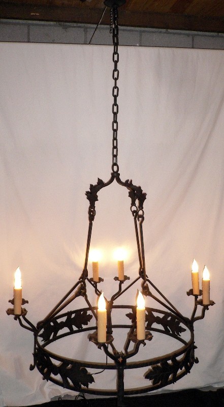 SOLD One of a Kind Custom Made Iron Chandelier-14104