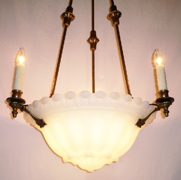 SOLD Stunning Six Light Inverted Dome Antique Chandelier-14455