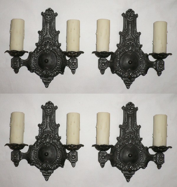 SOLD Four Matching Double-Arm Neoclassical Sconces, c. 1920's-0