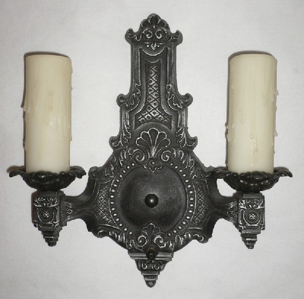 SOLD Four Matching Double-Arm Neoclassical Sconces, c. 1920's-14472