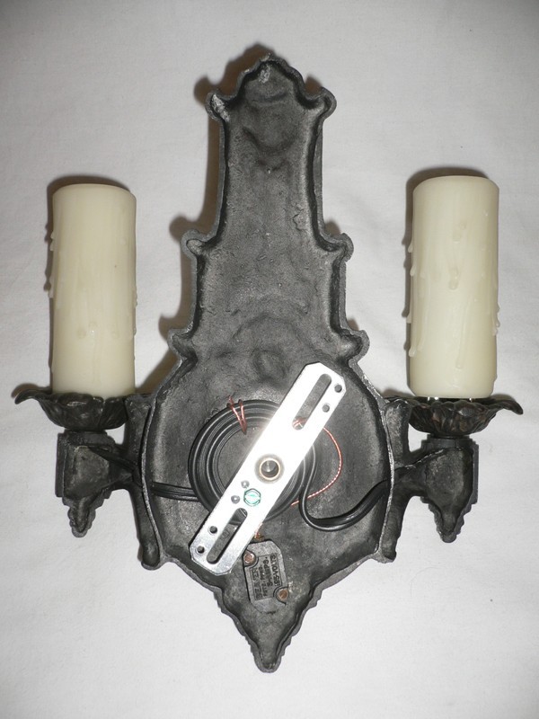 SOLD Four Matching Double-Arm Neoclassical Sconces, c. 1920's-14476