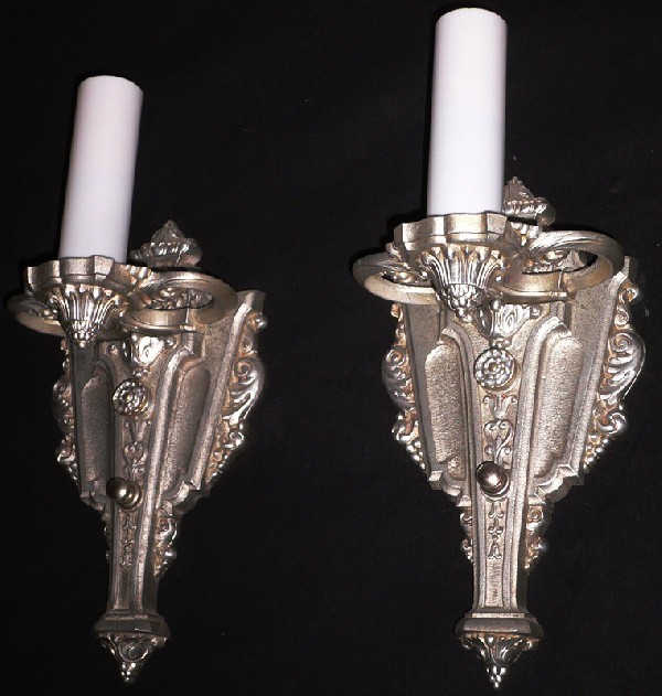 SOLD Gorgeous Pair of Antique Neoclassical Sconces, Riddle Co.-0
