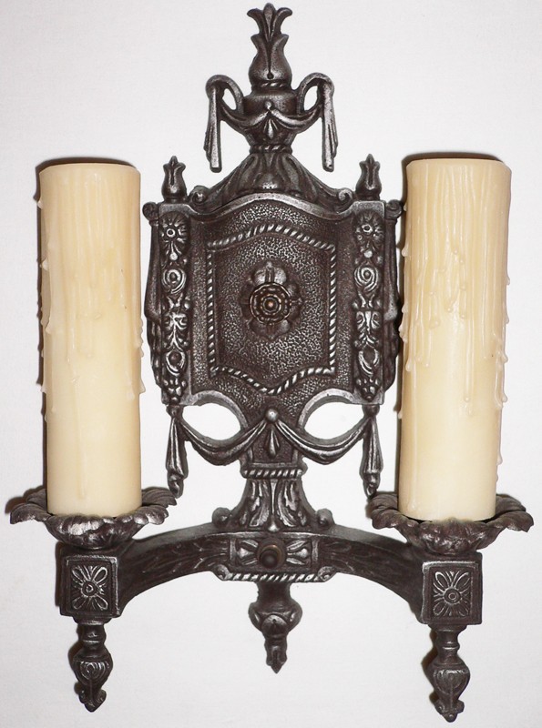 SOLD Two Matching Pairs of Elegant Double-Arm Sconces -- -14613
