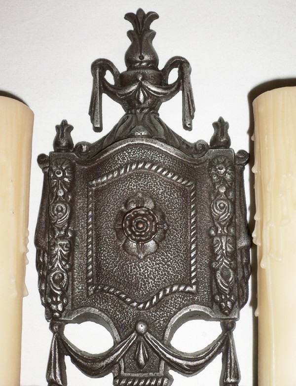 SOLD Two Matching Pairs of Elegant Double-Arm Sconces -- -14615