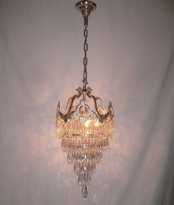 SOLD Out of This World Antique Five Tiered “Wedding Cake” Chandelier-14634
