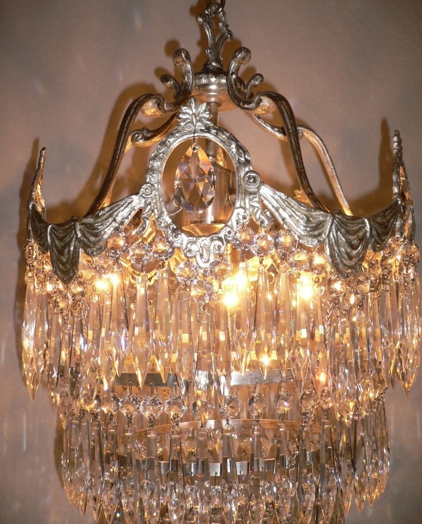 SOLD Out of This World Antique Five Tiered “Wedding Cake” Chandelier-14628