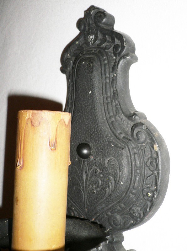 SOLD Fantastic Spanish Revival Style Antique Single Arm Sconces-14650
