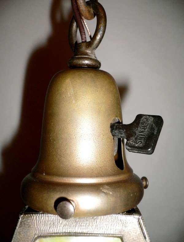 SOLD Early 1900s Antique Art Nouveau Lantern Style Pendant Chandelier-14836