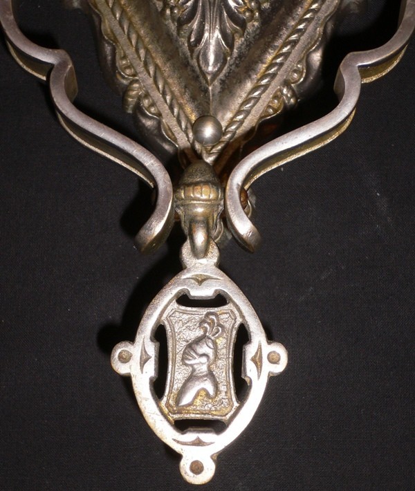 SOLD Unbelievable Figural Silver-Plated Bronze Double-Arm Sconces with Lions-14885