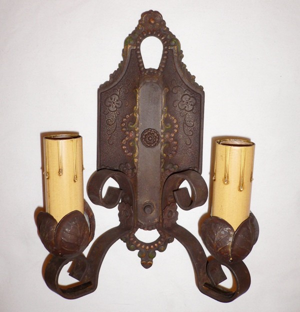 SOLD Set of Four Matching Antique Double-Arm Sconces Made By Lincoln Co. -14931