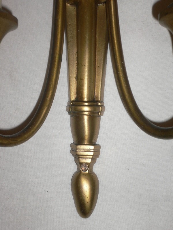 SOLD Impressive 19th Century Adam Style Antique Bronze Sconces-15134