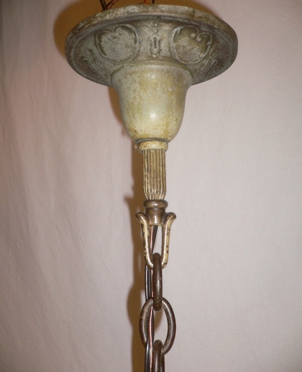 SOLD Alluring Antique Iron Chandelier by Lincoln Co., Original Finish-15175