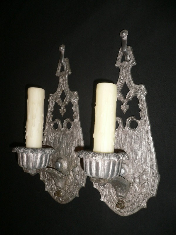 SOLD Attractive Pair of Antique Arts and Crafts Sconces-0