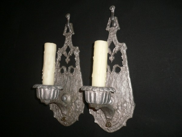 SOLD Attractive Pair of Antique Arts and Crafts Sconces-15248