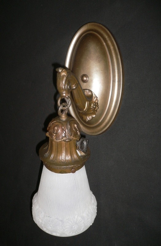 SOLD Dazzling Pair of Antique Sconces with Original Shades-15268