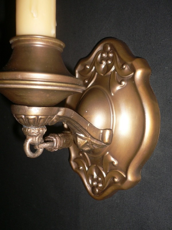 SOLD Six Matching Antique Brass Neoclassical Sconces, c. 1920's-15295