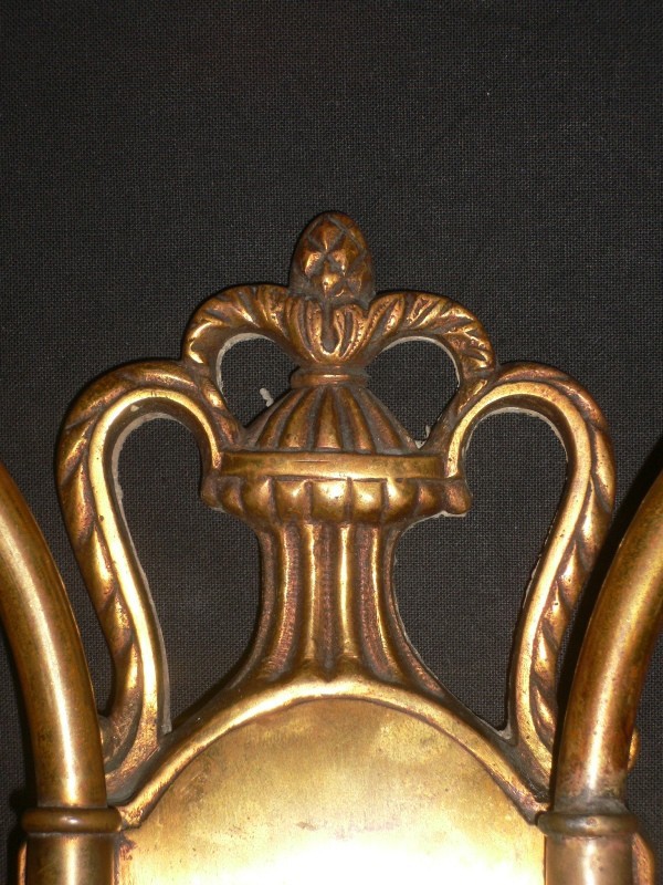 SOLD Elegant Pair of E. F. Caldwell Antique Neoclassical Cast Bronze Sconces-15317