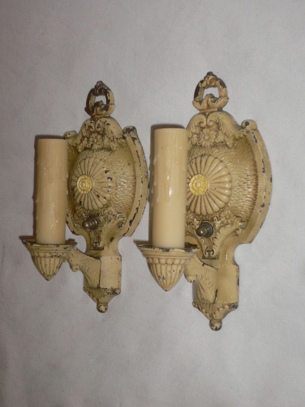 SOLD Delightful Pair of Antique Sconces, Markel Electric Products-0