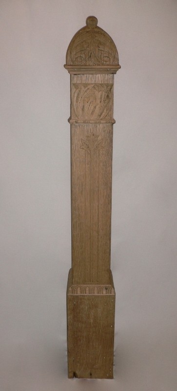 SOLD Remarkable Carved, Quarter-Sawn Antique Oak Boxed Newel Post, Circa 1900-15557