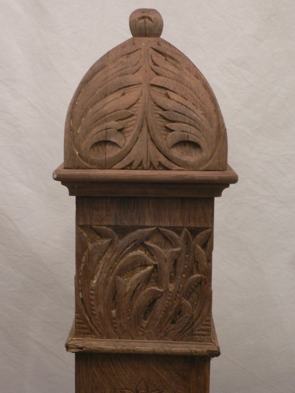 SOLD Remarkable Carved, Quarter-Sawn Antique Oak Boxed Newel Post, Circa 1900-15559