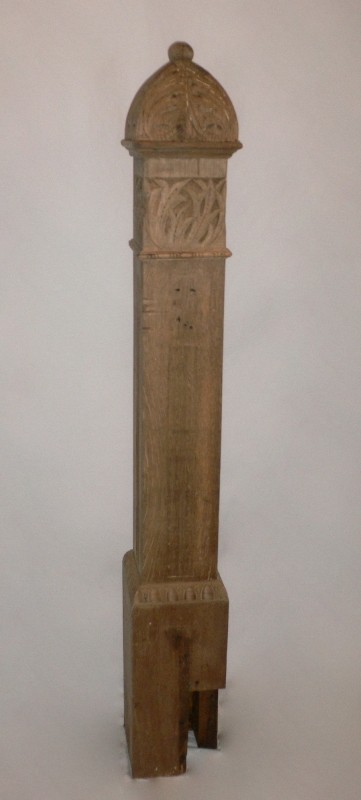 SOLD Remarkable Carved, Quarter-Sawn Antique Oak Boxed Newel Post, Circa 1900-15563